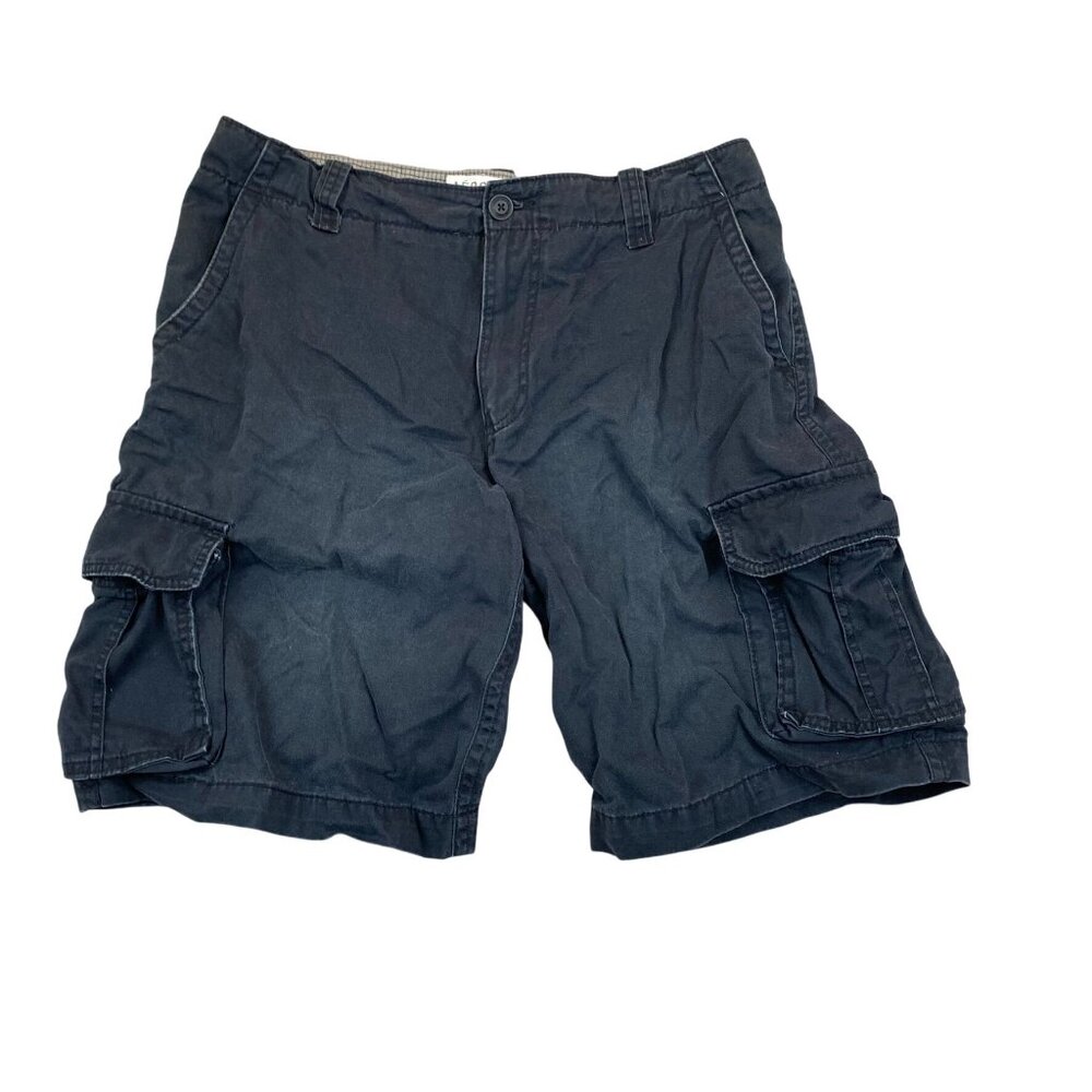 Aeropostale Mens Cargo Shorts Size 36 Black Casual Outdoors Relaxed Fit Cotton
